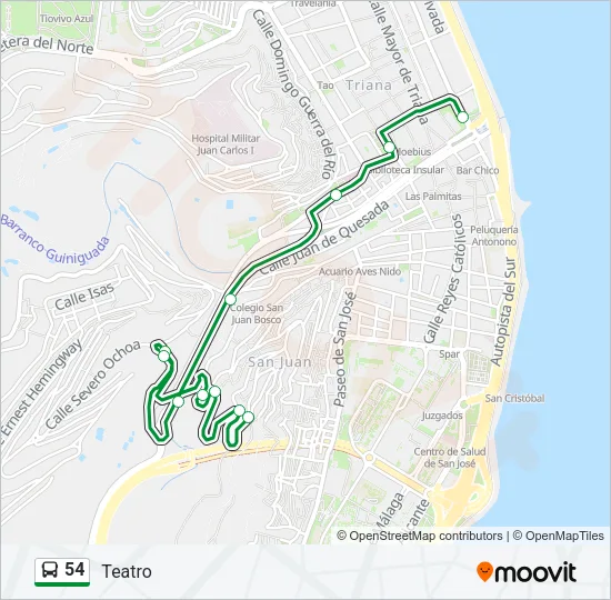 54 Bus Line Map
