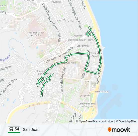 54 Bus Line Map