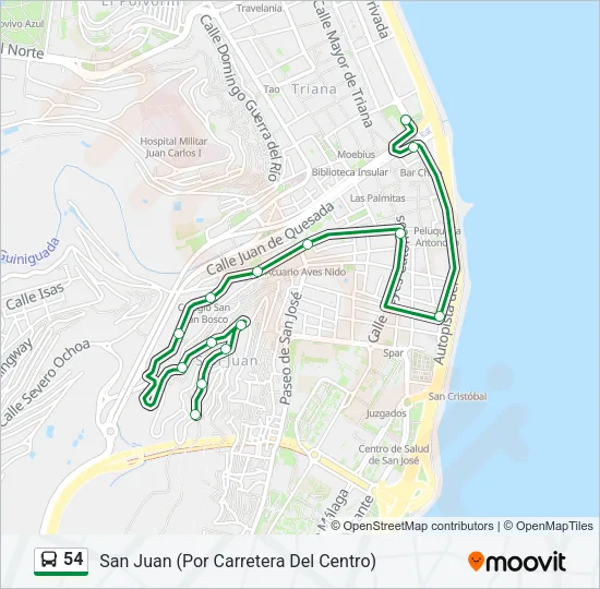 54 Bus Line Map
