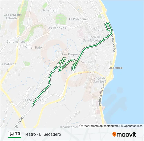 70 Bus Line Map