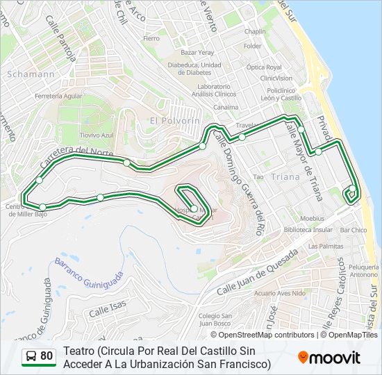 80 bus Line Map