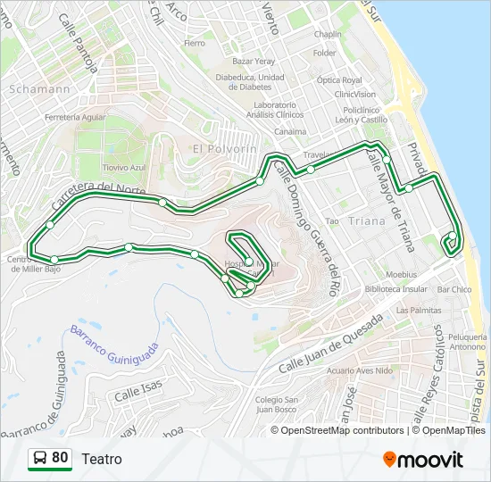 80 Bus Line Map