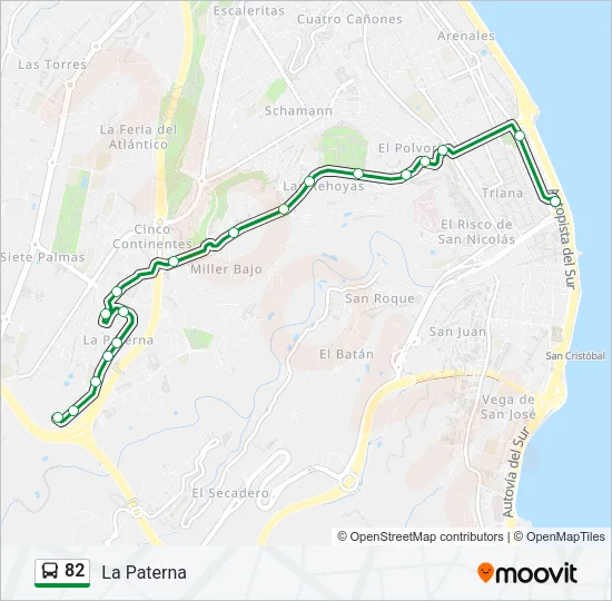 82 Bus Line Map