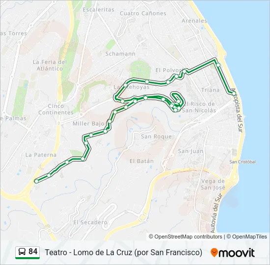 84 Bus Line Map