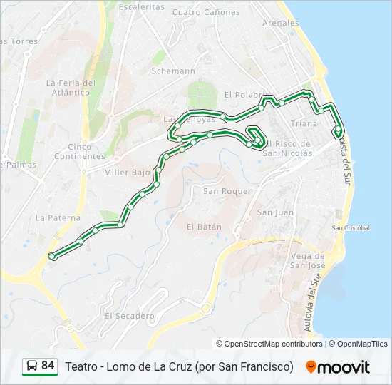 84 Bus Line Map