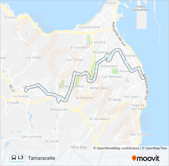 Mapa de L3 de autobús