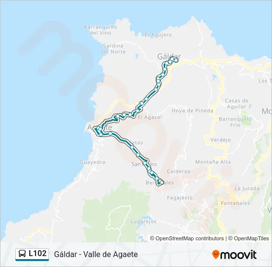 L102 Bus Line Map