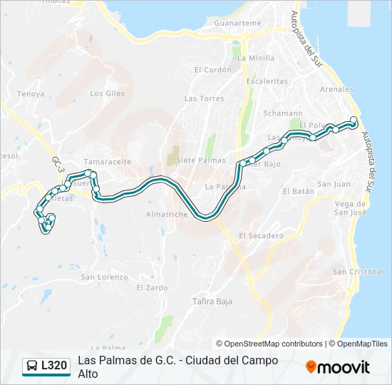 L320 Bus Line Map