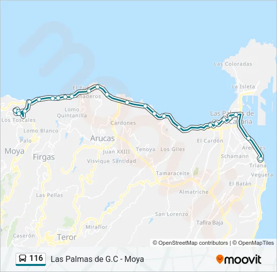 116 Bus Line Map