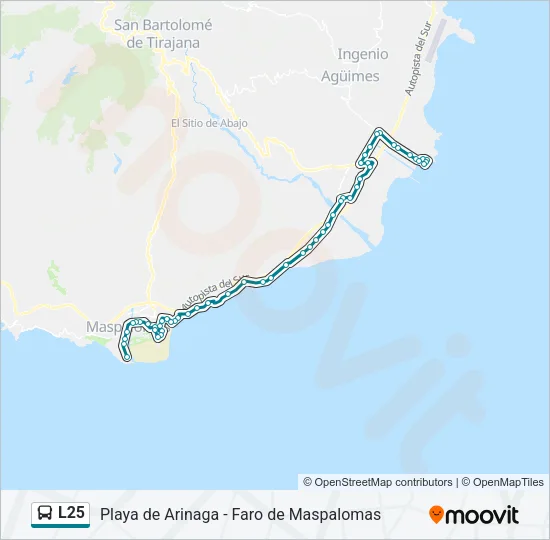 L25 Bus Line Map