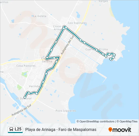 L25 Bus Line Map