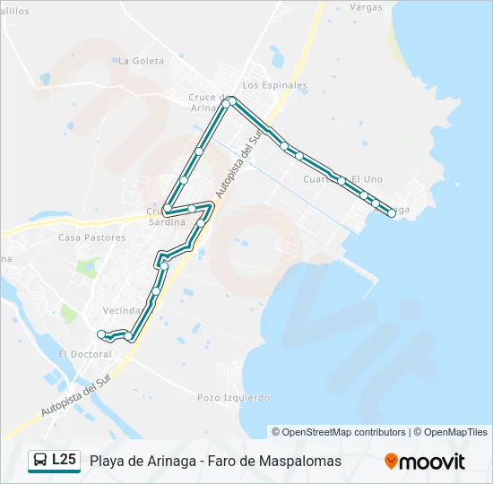 L25 Bus Line Map