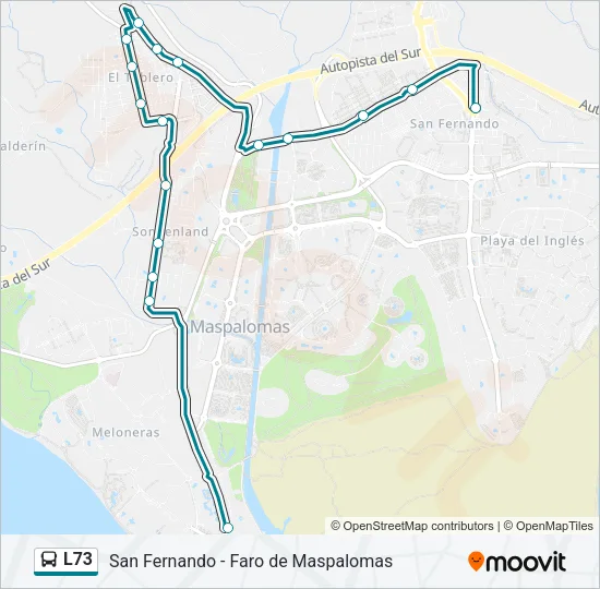 L73 Bus Line Map
