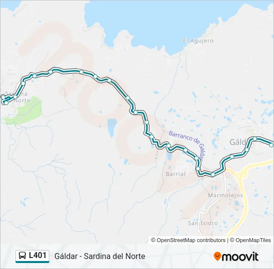 L401 Bus Line Map