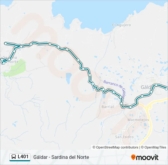 L401 Bus Line Map