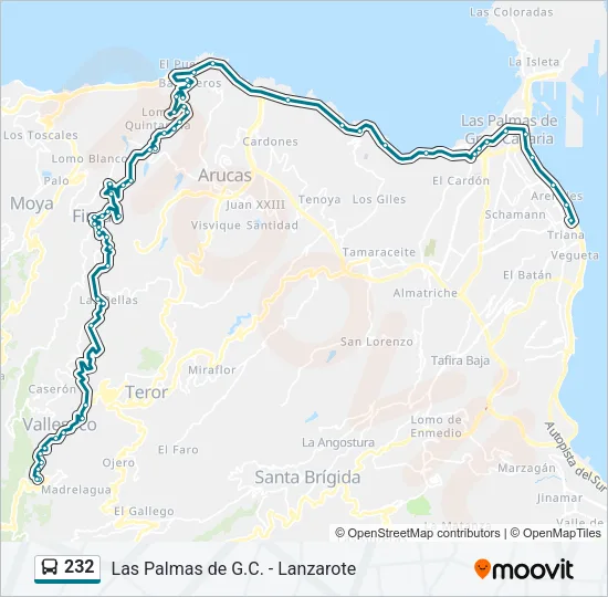 232 Bus Line Map