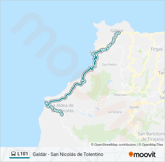 L101 Bus Line Map