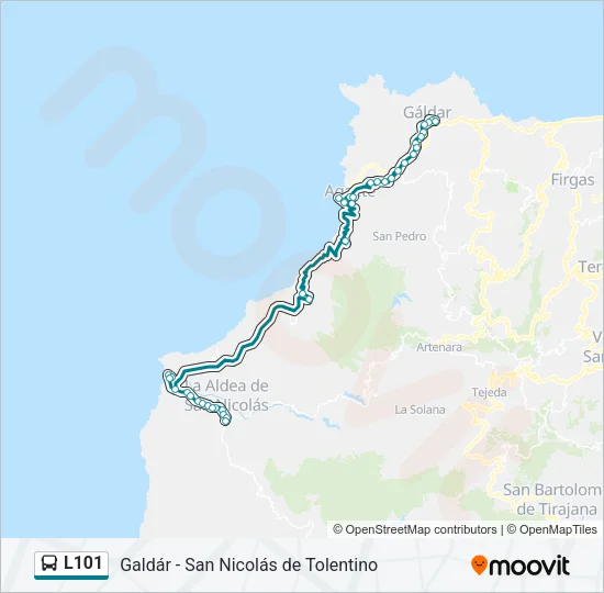 L101 Bus Line Map