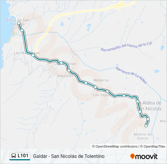 L101 Bus Line Map