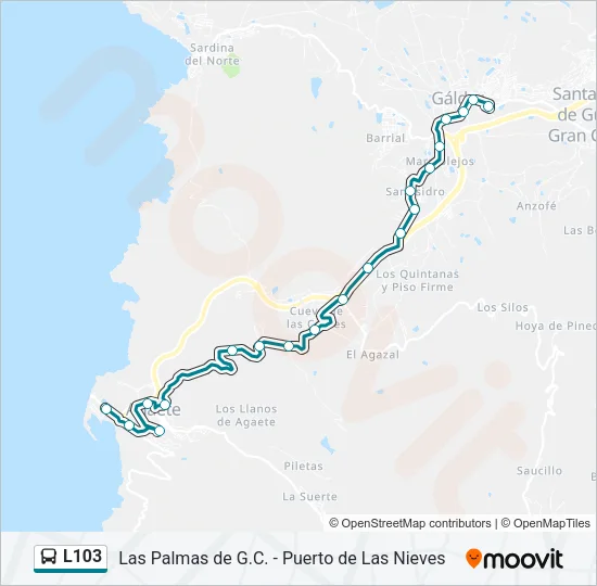 L103 Bus Line Map