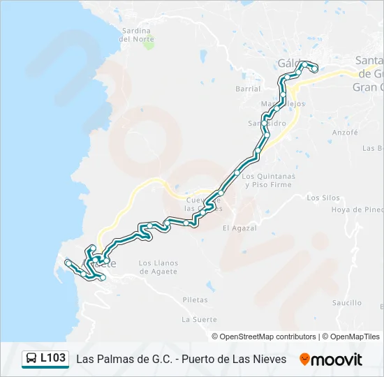 L103 Bus Line Map
