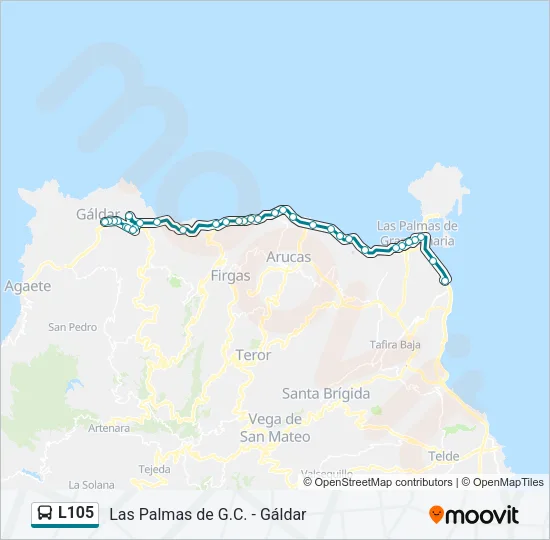 L105 Bus Line Map