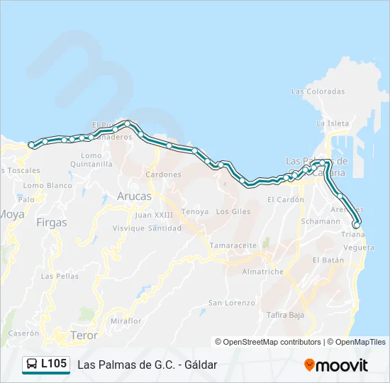 L105 Bus Line Map