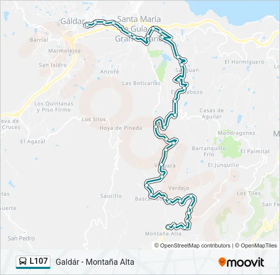 L107 Bus Line Map