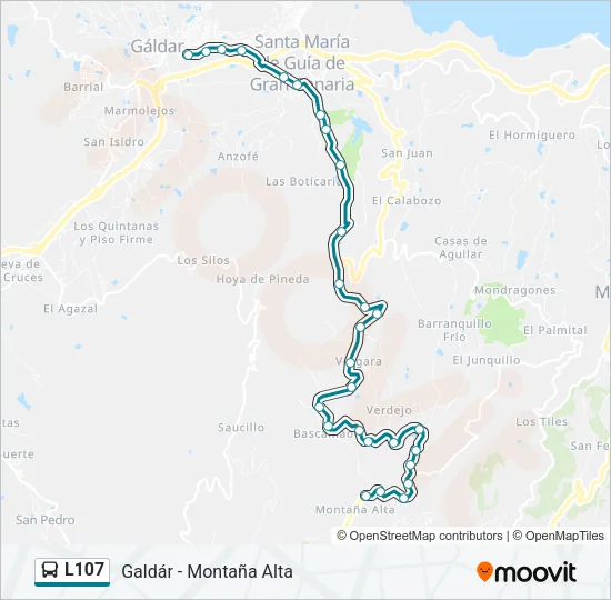 L107 Bus Line Map