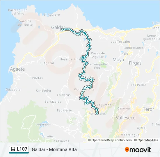 L107 Bus Line Map