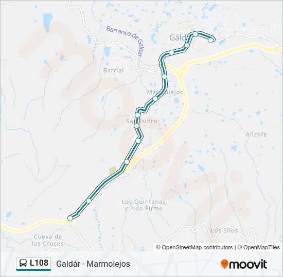 L108 Bus Line Map