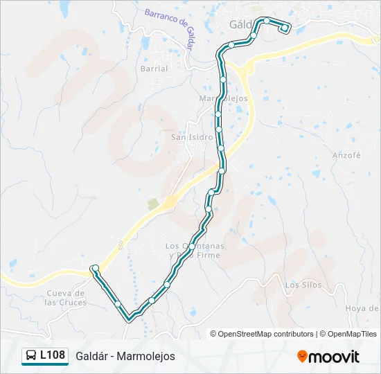 L108 Bus Line Map