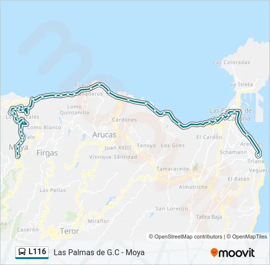 L116 Bus Line Map