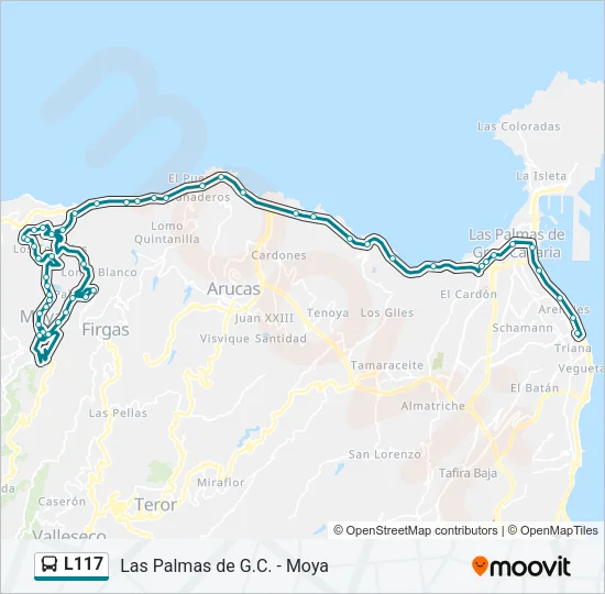 L117 Bus Line Map