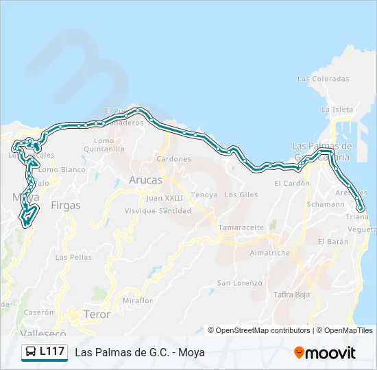 L117 Bus Line Map