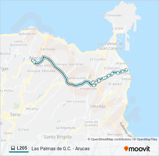 L205 Bus Line Map