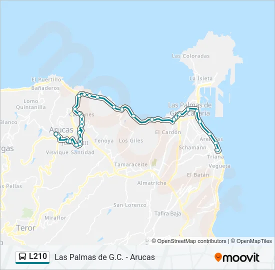 L210 Bus Line Map