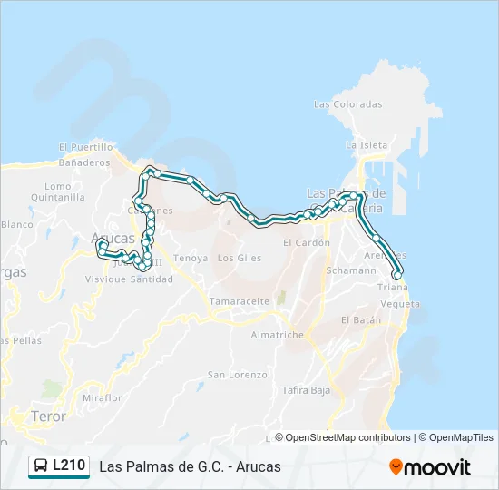 L210 Bus Line Map