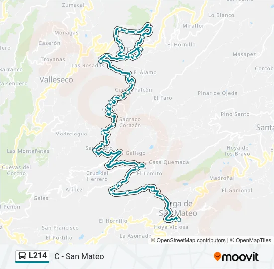 L214 Bus Line Map