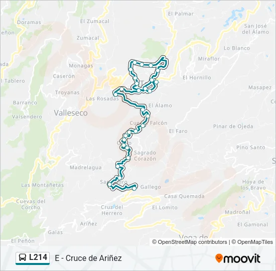L214 Bus Line Map