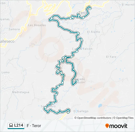L214 Bus Line Map