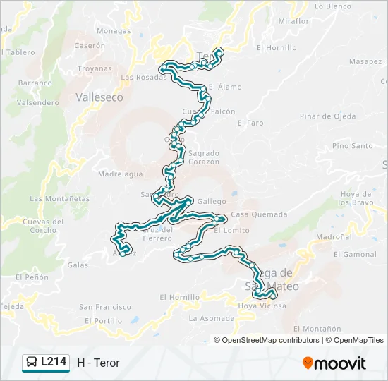 L214 Bus Line Map