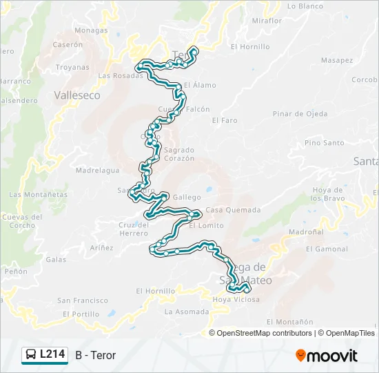 L214 Bus Line Map