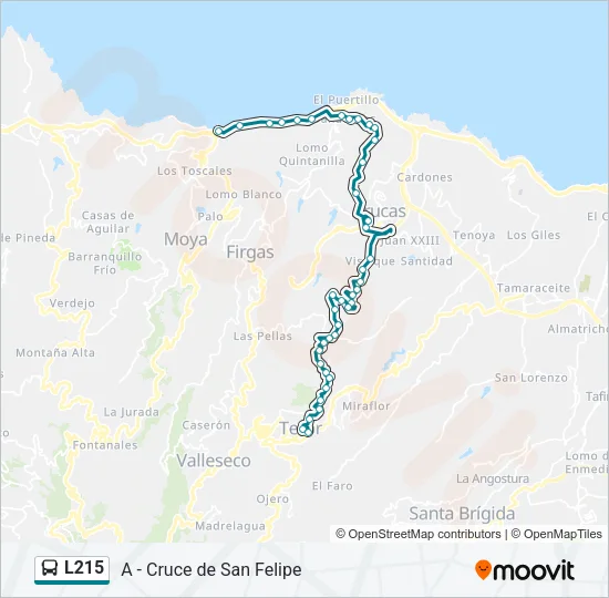 L215 Bus Line Map