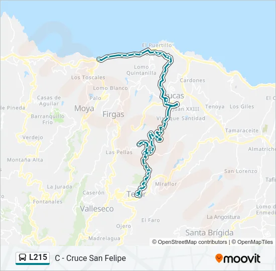 L215 Bus Line Map