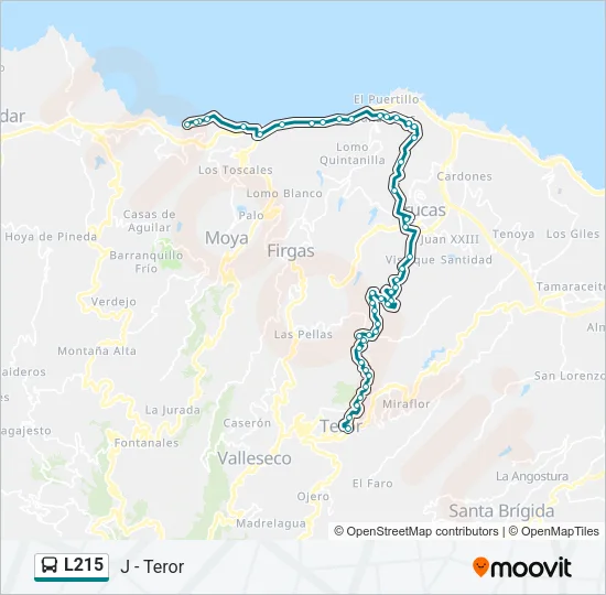 L215 Bus Line Map