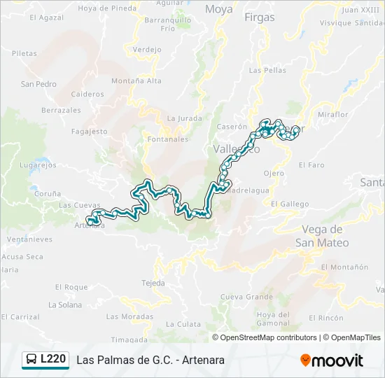 L220 Bus Line Map