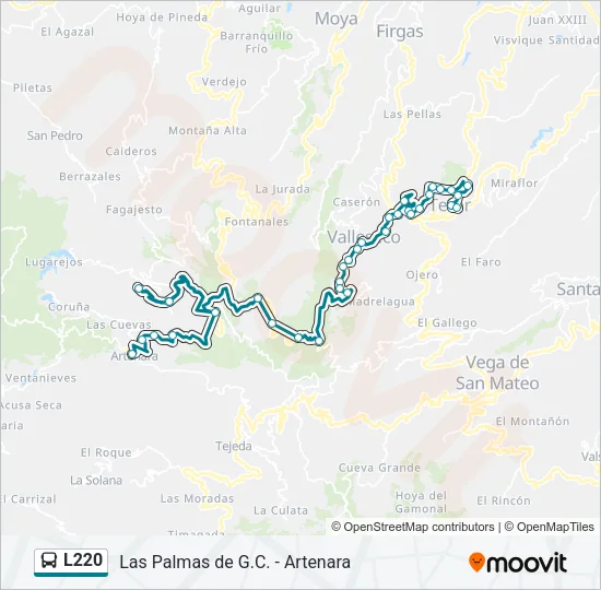 L220 Bus Line Map
