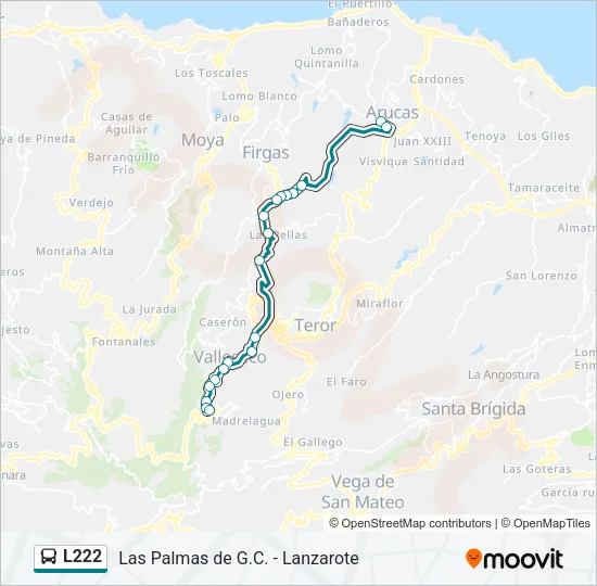 L222 Bus Line Map