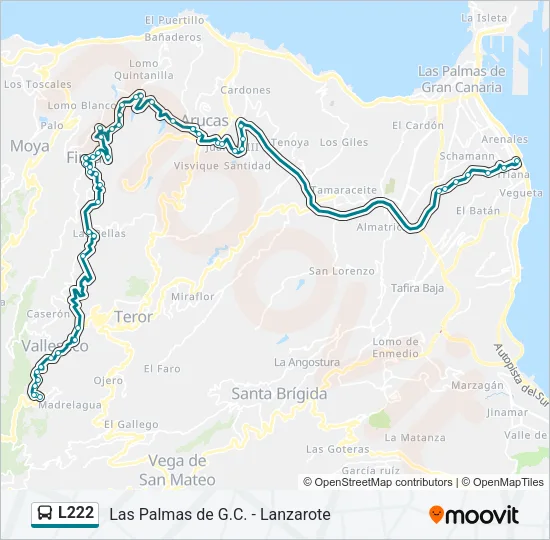 L222 Bus Line Map